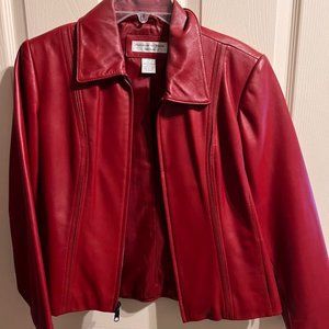 Size PM Preston & York Red Leather Jacket - Good Used Condition